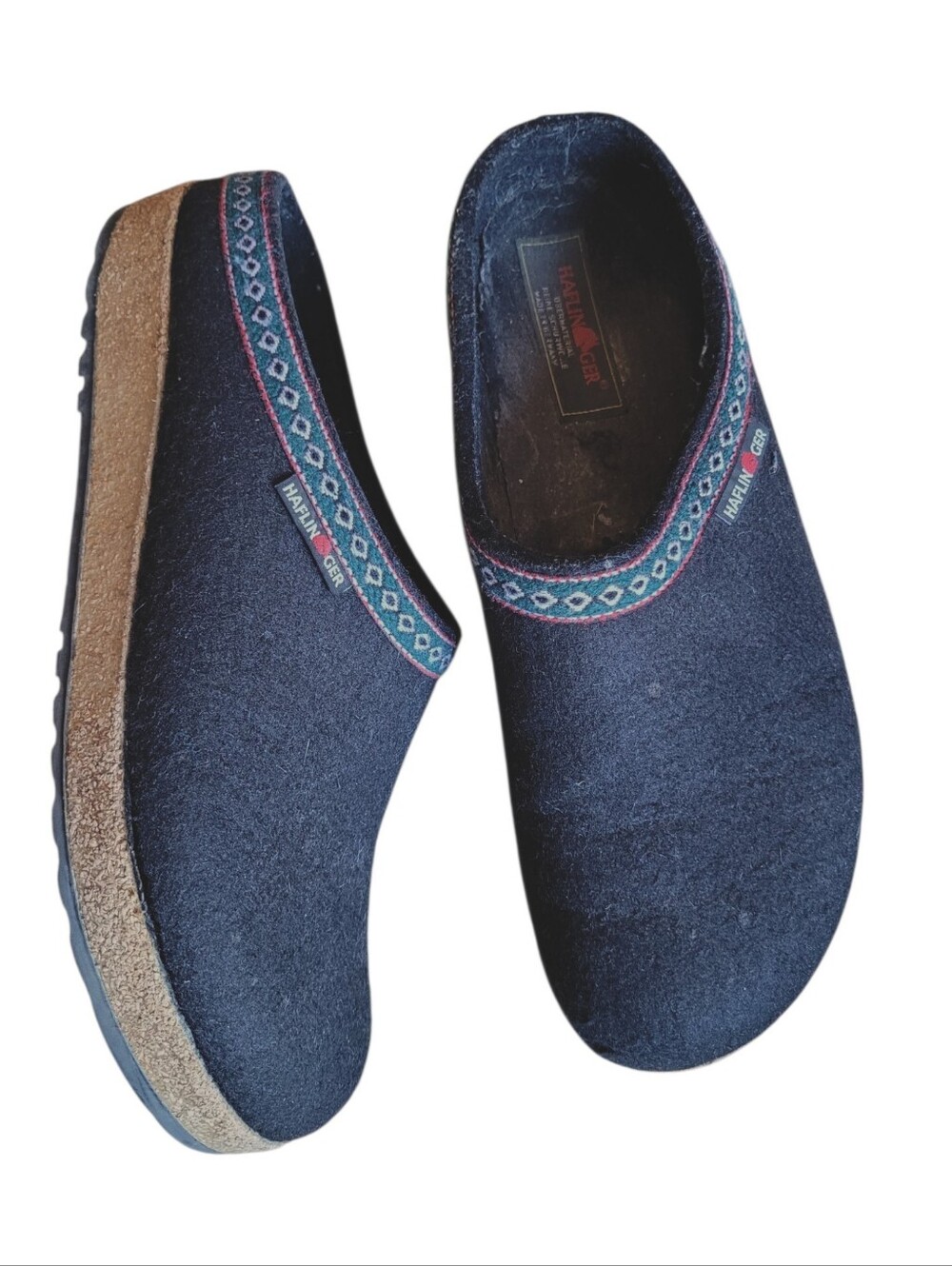 Haflinger GZ Classic Grizzly Black Wool Felt Clogs Slippers Mens 11 Comfy Casual